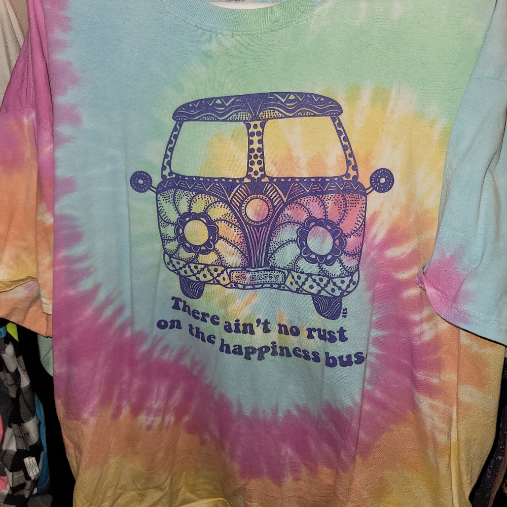 Tie Dye hippie bus Tshirt